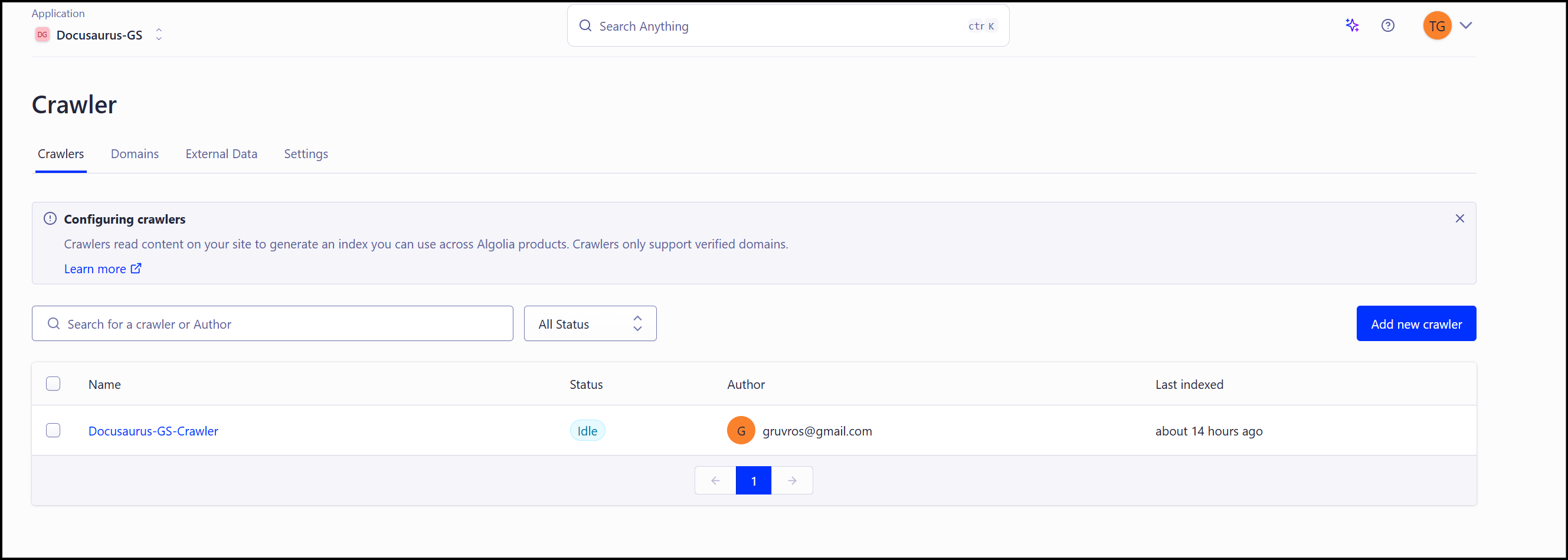 algolia crawler